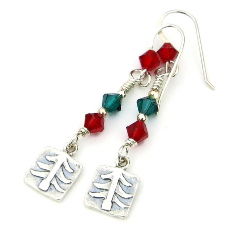 christmas trees handmade earrings gift for women