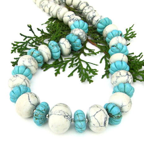 chunky magnesite necklace gift for her