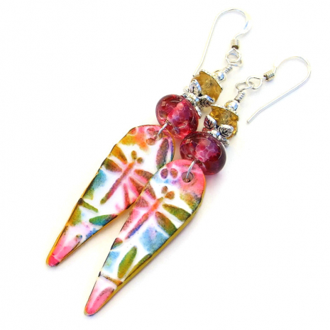 colorful dragonfly jewelry gift for women