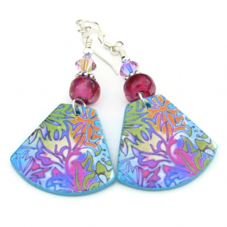 colorful earrings handmade gift for women lightweight polymer clay