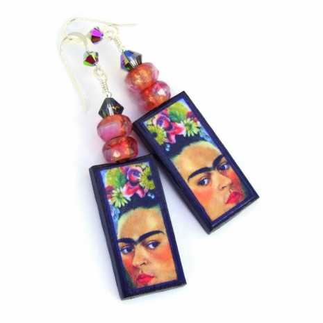 colorful frida kahlo earrings