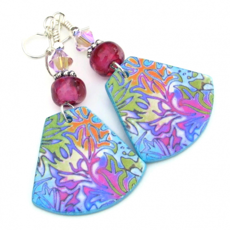colorful jewelry handmade gift for women lightweight polymer clay