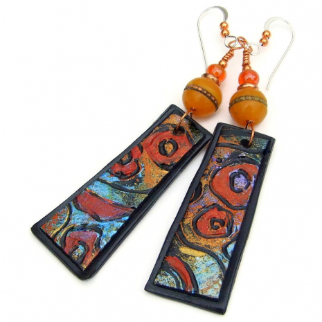 colorful lightweight red poppy jewelry polymer clay