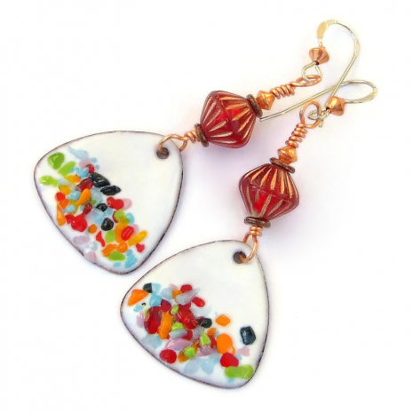 confetti enamel jewelry handmade gift for women