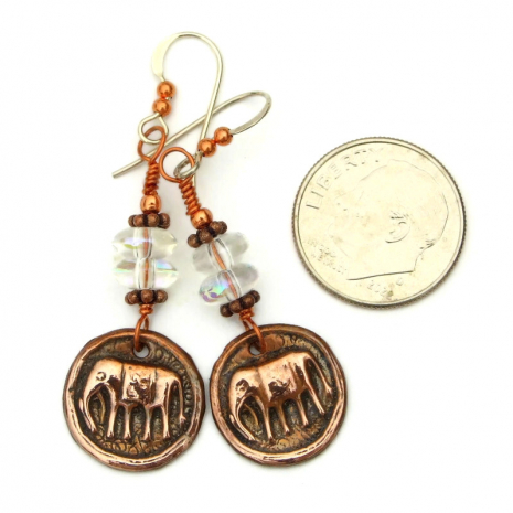 copper elephant jewelry gift for women