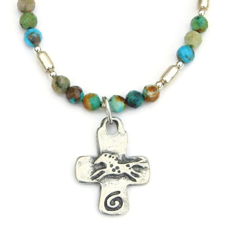 cross horse spiral heart handmade pendant jewelry Southwest gift for her