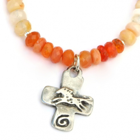 cross horse spiral pendant jewelry gift for her