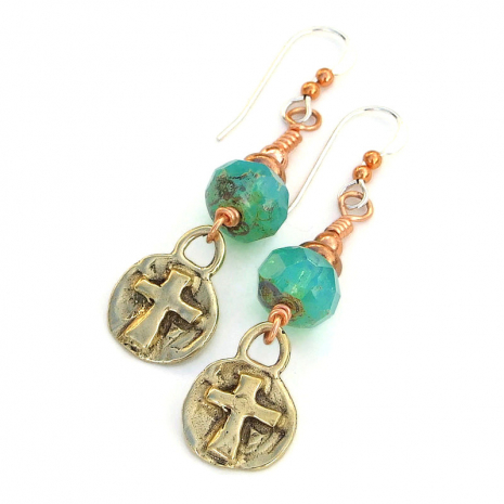 cross jewelry handmade religious gift for women