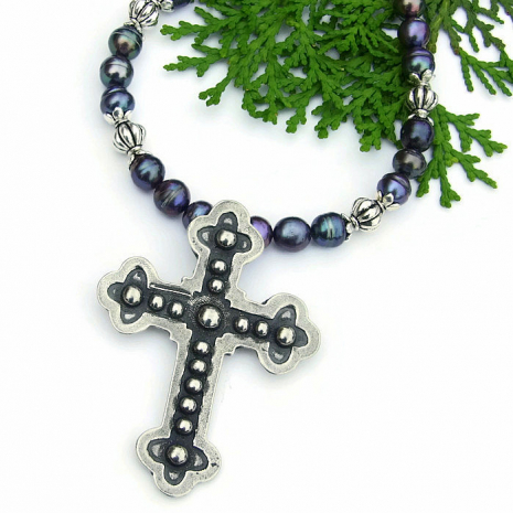 christian cross necklace gift for her