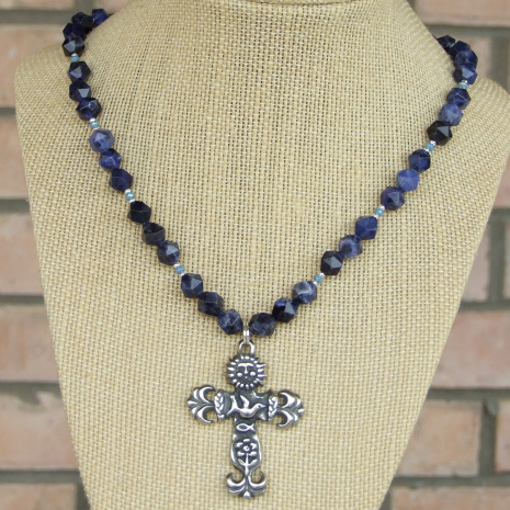 cross pendant necklace religious gift for women