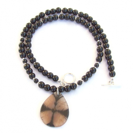 cross stone chiastolite pendant jewelry gift for women