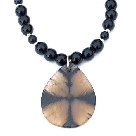 cross stone chiastolite pendant necklace gift for women