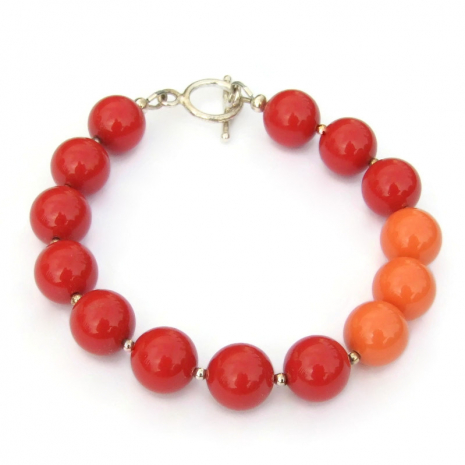 crystal coral pearl jewelry gift for her