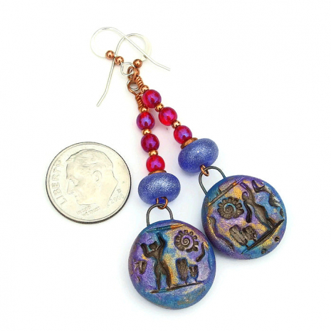 dancing people hieroglyph jewelry gift for her
