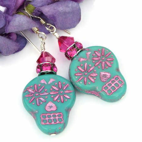 day of the dead sugar skull jewelry halloween