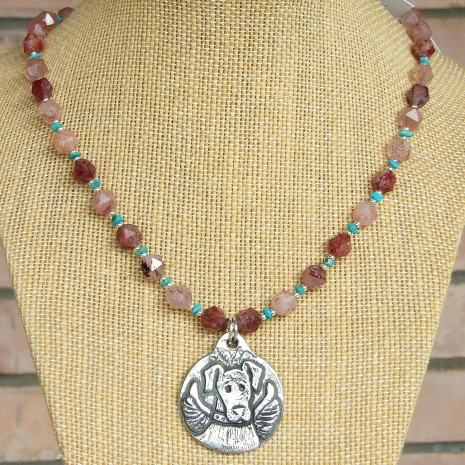 dog angel necklace gift for women
