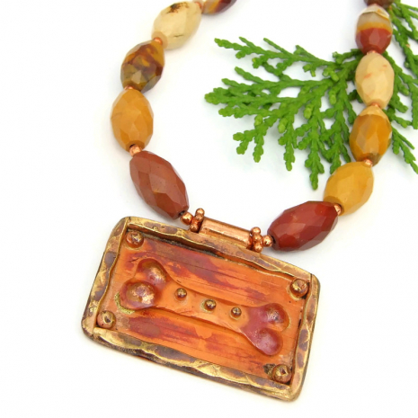 dog lover bone mookaite jasper gemstone necklace