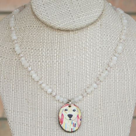 dog lover pendant necklace handmade gft for women