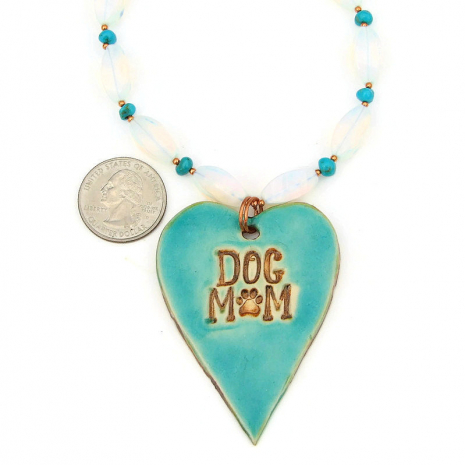dog mom pendant necklace handmade jewelry gift for her