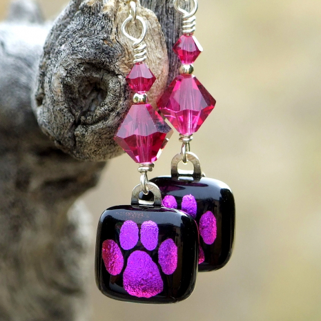 dog paw print handmade jewelry gift for women