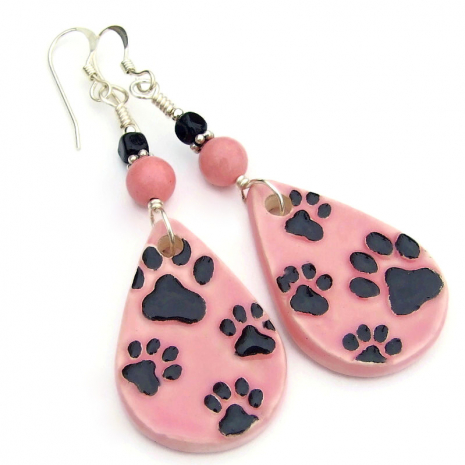 dog paw print jewelry handmade gift for women