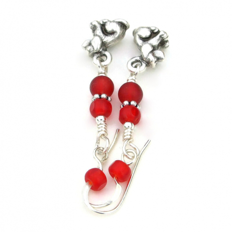 dog puppy earrings handmade gift for her