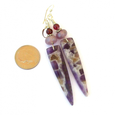 dog tooth amethyst earrings gift for her