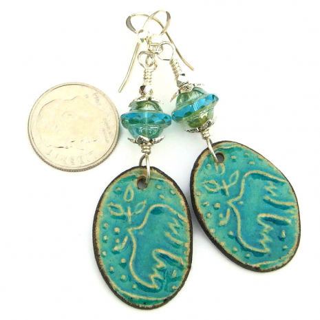 doves of peace jewelry handmade earrings gift for women