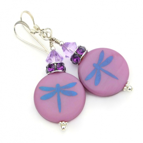 dragonfly earrings handmade gift for women