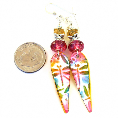 dragonfly handmade earrings gift for her