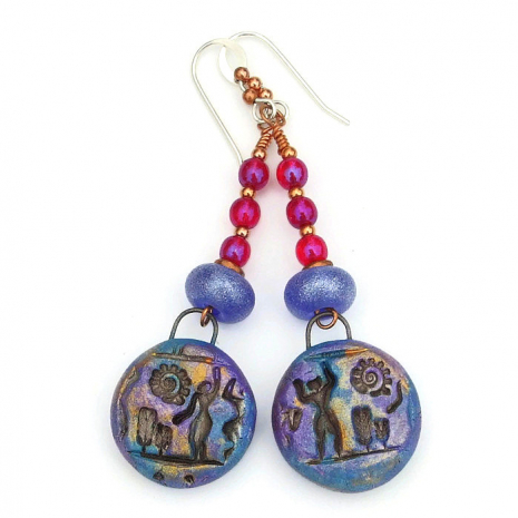 egyptian hieroglyph earrings for women