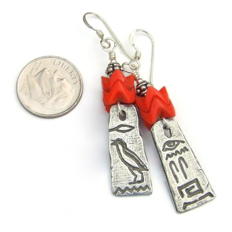 egyptian hieroglyph jewelry handmade gift for her