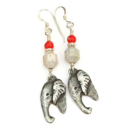 elephant earrings handmade gift for women
