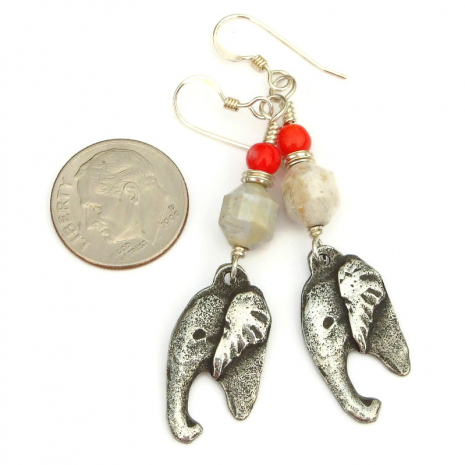 elephant head jewelry handmade gift for her