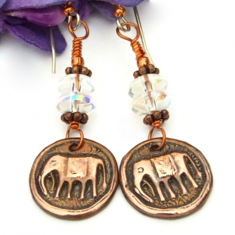 elephant jewelry rustic wax seal style