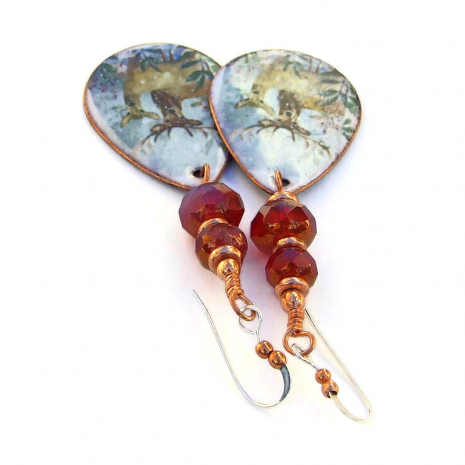 enamel christmas deer teardrop jewelry gift for her