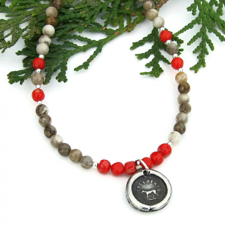 faithful dog pendant necklace jewelry gift