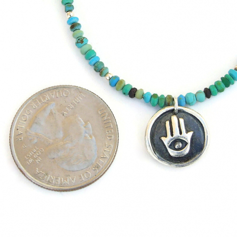fine silver hamsa hand pendant jewelry handmade