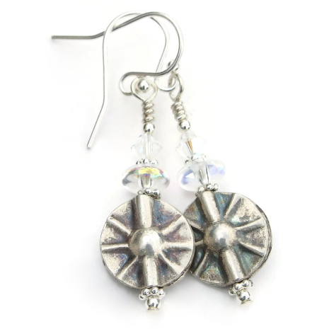 fine silver star handmade earrings gift for her