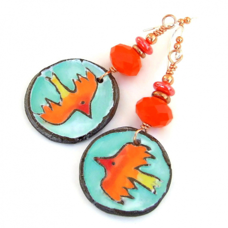 firebird jewelry handmade bird gift for women