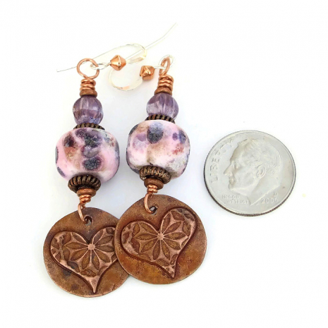 unique heart earrings for her
