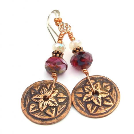 flower earrings boho handmade gift for women