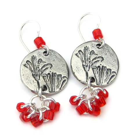 flower earrings handmade rain lily gift for women