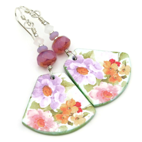 flower lover handmade earrings colorful lightweight floral