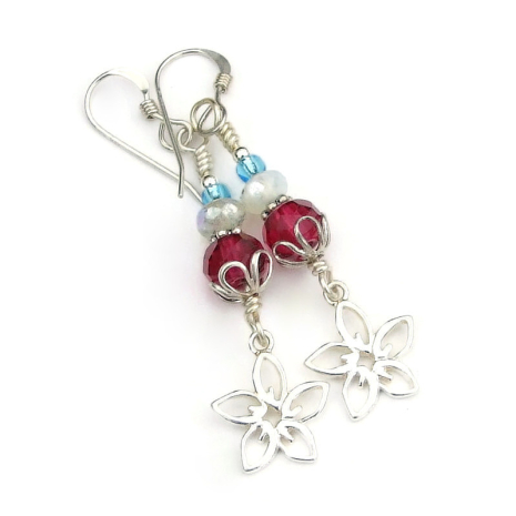 flower lover handmade floral earrings gift for her sterling silver