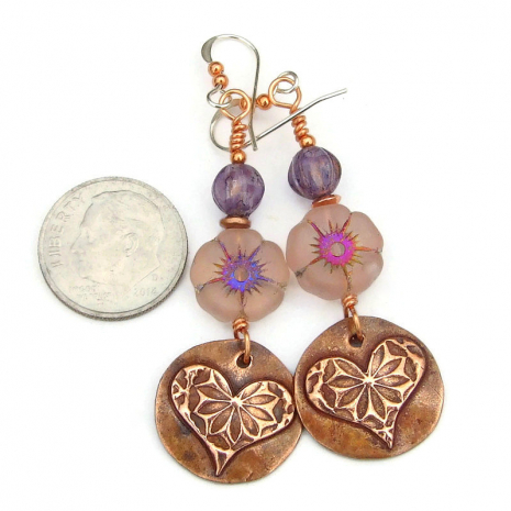 flower lover handmade hearts jewelry boho gift for her