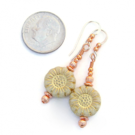flower sunflower handmade jewelry floral gift for her