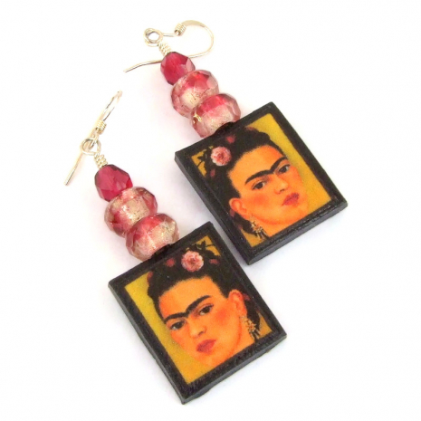 frida kahlo jewelry handmade art earrings