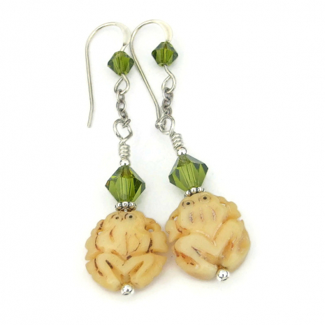 frog earrings handmade frogs gift for women