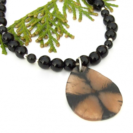 gemstone cross stone black jasper handmade jewelry